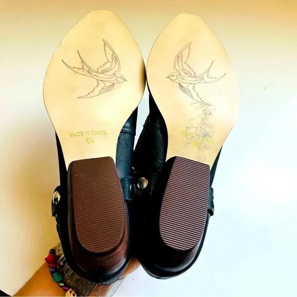 NWOT Anthropologie Birds Of Flight Black Leather Harness Boots - Picture 8 of 8